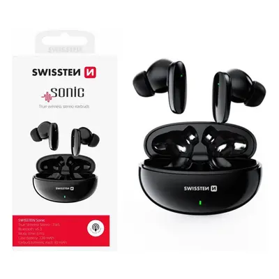 Sluchátka SWISSTEN SONIC s bluetooth TWS, černá