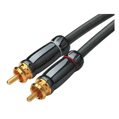 Kabel 2xCINCH / 2xCINCH pro HiFi délka 2,5m HQ PREMIUM, dvojté stínění, celokovové pozlacené ko