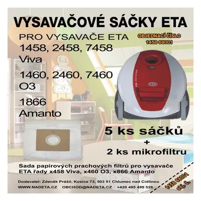 Vysavačové sáčky a filtry syntetické 4+1 ks, ETA 1458 68001