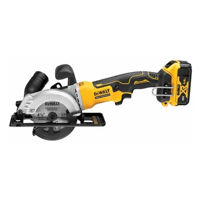 DCS571P2 DEWALT 18V AKU BEZUHLÍKOVÁ KOTOUČOVÁ PILA 115 MM, 2 X BATERIE 5,0 AH, NABÍJEČKA, KUFR T