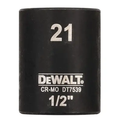 DT7539 DEWALT 1/2" NÁSTRČNÁ HLAVICE EXTREME IMPACT 21 MM