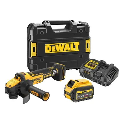 DCG409VST1 DEWALT 18V AKU BEZUHLÍKOVÁ 125 MM ÚHLOVÁ BRUSKA S REGULACÍ OTÁČEK, 1 X 6,0 AH BATERIE