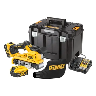 DCW220P2 DEWALT 18V AKU BEZUHLÍKOVÁ PÁSOVÁ BRUSKA, 2 X 5,0 AH, NABÍJEČKA, KUFR T-STAK