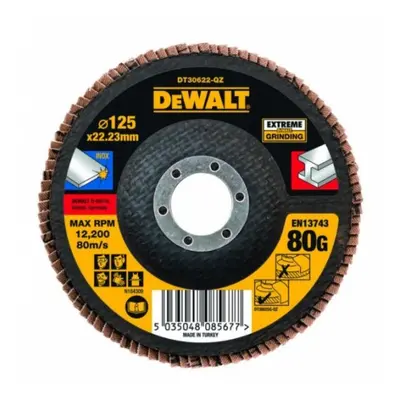 DT30622 DEWALT JUMBO BRUSNÝ LAMELOVÝ KOTOUČ EXTREME 125 X 22,23 X 80G NA NEREZOVOU OCEL