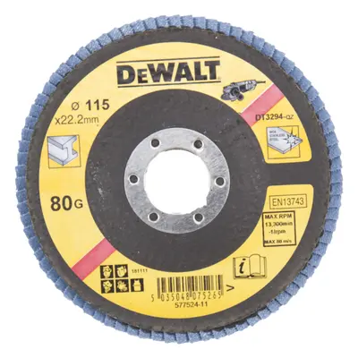 DT3294 DeWALT Brusný lamelový kotouč na kov - plochý 115x22,2x80G flat Typ 27