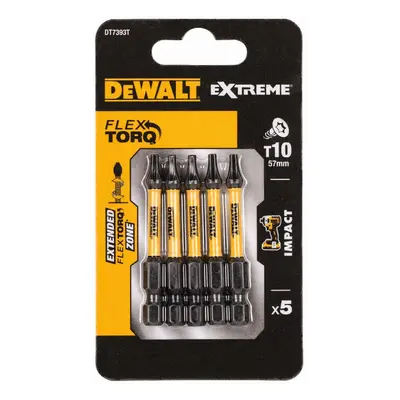 DT7393T DeWALT Sada bitů 5 ks, 57MM, TORX 10, EXTREME Torsion