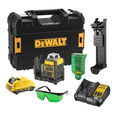 DCE0811D1G DeWALT Aku křížový zelený laser 2x360° 10,8V, 1x2,0Ah XR Li-Ion