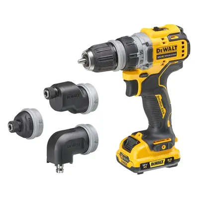 DCD703L2T DEWALT 12V AKU BEZUHLÍKOVÁ VRTAČKA S VÝMĚNNÝMI HLAVAMI, 2 X BATERIE 3,0 AH, NABÍJEČKA,