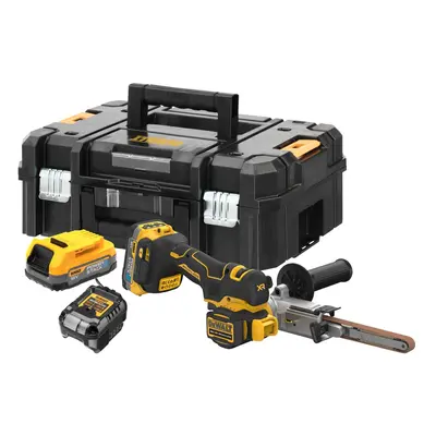 DCM200E2T DEWALT 18V AKU BEZUHLÍKOVÁ PRSTOVÁ BRUSKA, 2 X 1,7 AH BATERIE, NABÍJEČKA, KUFR T-STAK