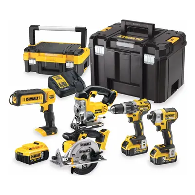 DCK551P3T DEWALT 18VOLT AKU KOMBO SADA 5 KS NÁŘADÍ, 3X 5,0AH BATERIE XR LI-ION, NABÍJEČKA, 2X KU