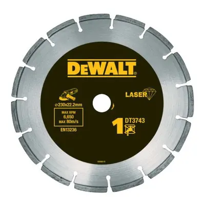 DT3743 DEWALT DIAMANTOVÝ LASER KOTOUČ 230 X 22,2MM PRO STAVEBNÍ MATERIÁLY