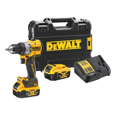 DCD805P2T DEWALT 18V XR AKU BEZUHLÍKOVÁ PŘÍKLEPOVÁ VRTAČKA, 2 X 5,0 AH BATERIE, NABÍJEČKA, KUFR 