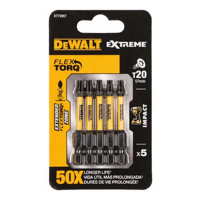 DT7395T DeWALT Sada bitů 5 ks, 57MM, TORX 20, EXTREME Torsion