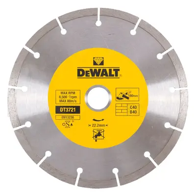 DT3721 DeWALT Diamantový kotouč pro suché řezání betonu a cihel ze slinutých karbidů 180x22,2mm