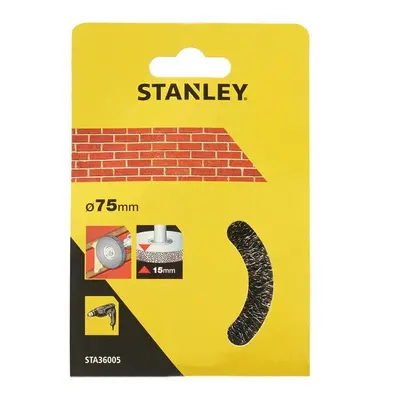 STA36005 STANLEY OKRUŽNÍ OCELOVÝ VLNITÝ KARTÁČ DO VRTAČKY ⌀ 75MM X 15MM, UPÍNACÍ STOPKA ⌀ 6MM