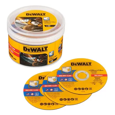 DT20598 DEWALT 50KS ŘEZNÝCH KOTOUČŮ 125 X 22,23 X 1,0 MM NA NEREZOVOU OCEL