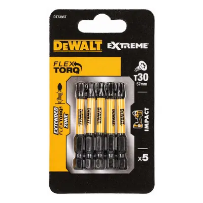 DT7398T DeWALT Sada bitů 5 ks, 57MM, TORX 30, EXTREME Torsion