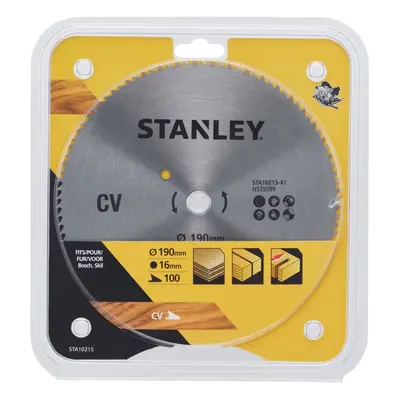 Dewalt STA10215-XJ STANLEY PILOVÝ KOTOUČ 190 X 16 MM, PRO PŘÍČNÉ ŘEZY, 100 ZUBŮ