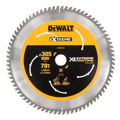 DT99576 DEWALT PILOVÝ KOTOUČ XR FLEXVOLT 305 x 30 mm, 78 ZUBŮ PRO VELMI JEMNÝ ŘEZ POKOSOVÉ PILY 