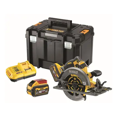 DCS579X2 DEWALT 54VOLT FLEXVOLT AKU KOTOUČOVÁ PILA 190MM, ZÁKLADNA NA VODÍCÍ LIŠTY, 2X 9,0AH AKU