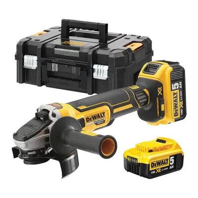 DCG405P2 DEWALT 18 VOLT AKU BEZUHLÍKOVÁ 125MM ÚHLOVÁ BRUSKA, 2X BATERIE XR LI-ION 5,0 AH, NABÍJE