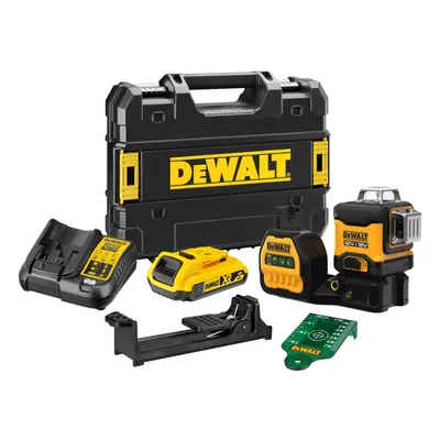 DCE089D1G18 DeWALT 12V/18V AKU KŘÍŽOVÝ, 3X ZELENÝ PAPRSEK 360°, 1 X 18V 2,0AH AKU XR LI-ION