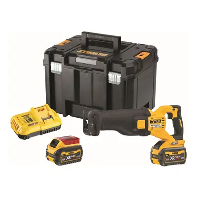 DCS389X2 DEWALT 54V XR AKU FLEXVOLT BEZUHLÍKOVÁ MEČOVÁ PILA, 2 X BATERIE 9,0 AH, NABÍJEČKA, KUFR