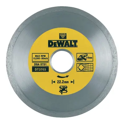 DT3703 DeWALT Diamantový kotouč se spojitým obvodem ze slinutých karbidů 115x22,2mm