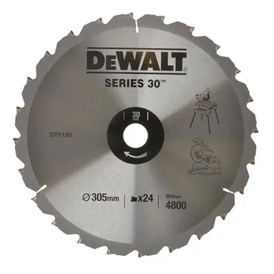 DT1958 DEWALT PILOVÝ KOTOUČ 305x30MM, 24ZUBŮ, ÚHEL BROUŠENÍ ZUBU ATB -5°