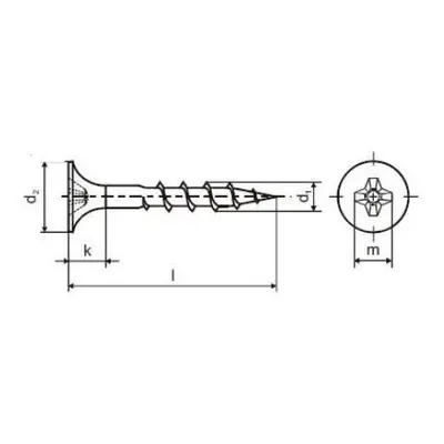 PASCRW35R25 PÁSKOVANÉ ŠROUBY DO SÁDROKARTONU 3,5 X 25MM, HRUBÝ ZÁVIT, 1000KS/BAL