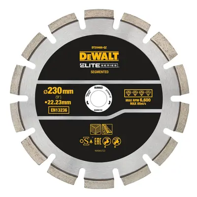 DT20466 DEWALT 230 X 22,23 MM SEGMENTOVÝ DIAMANTOVÝ KOTOUČ ELITE