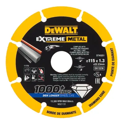 DT40251 DEWALT DIAMANTOVÝ KOTOUČ EXTREME METAL 115 X 22.23 X 1,3 MM