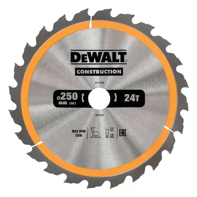 DT1956 DeWALT Pilový kotouč 250x30mm, 24zubů, ATB 10°, rychlý, podélný řez