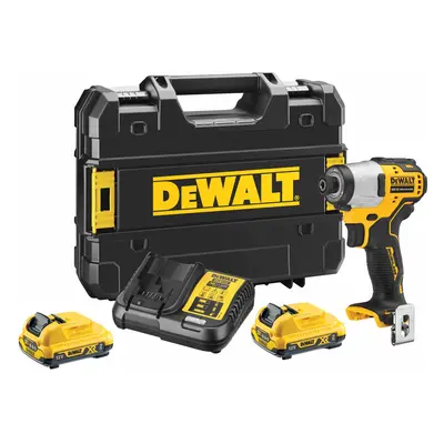 DCF801D2 DEWALT 12V BEZUHLÍKOVÝ RÁZOVÝ UTAHOVÁK, 2 X 2,0 AH BATERIE, NABÍJEČKA, KUFR T-STAK