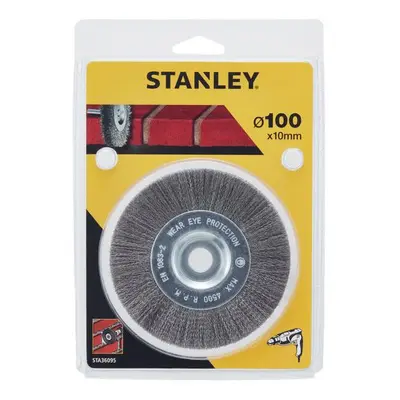 STA36095 STANLEY OKRUŽNÍ OCELOVÝ VLNITÝ KARTÁČ DO VRTAČKY ⌀ 100MM X 10MM, UPÍNACÍ STOPKA ⌀ 6MM