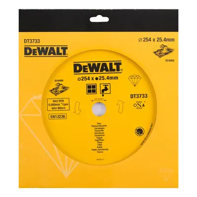 DT3733 DeWALT Diamantový kotouč pro stolní řezačku na keramické obklady, 254x25,4mm