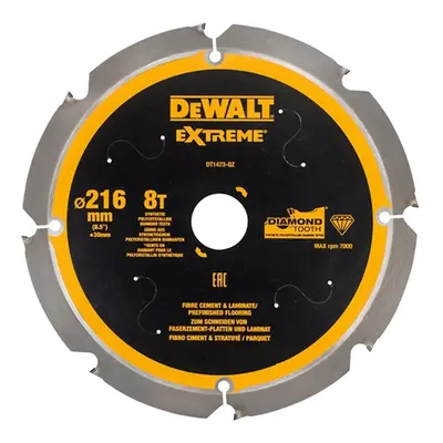 DT1473 DEWALT PILOVÝ KOTOUČ NA CEMENTOVLAKNITÉ DESKY A LAMINÁT, 216 X 30, 8 ZUBů, 12°