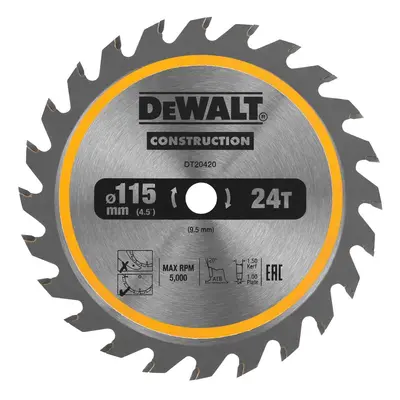 DT20420 DEWALT PILOVÝ KOTOUČ 115 X 9,5 MM, 24 ZUBŮ