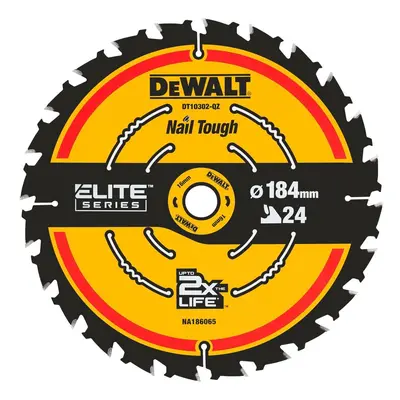 DT10302 DeWALT Pilový kotouč pro kot. pily 184x16mm 24 zub. ATB +20 univerzální řez