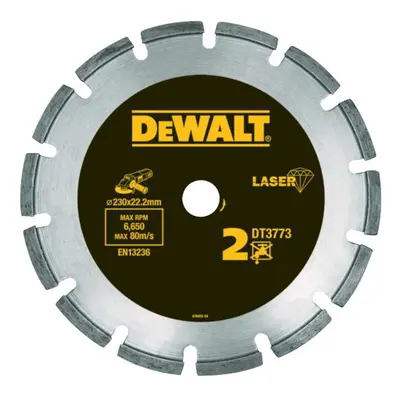 DT3773 DEWALT DIAMANTOVÝ LASER KOTOUČ 230 X 22,2MM PRO ABRAZIVNÍ MATERIÁLY