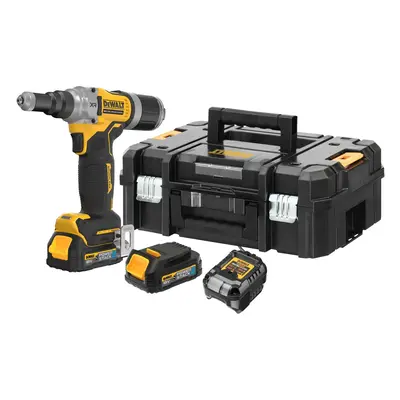 DCF414E2GT DEWALT AKU BEZUHLÍKOVÁ NÝTOVAČKA,2 X AKUMULÁTOR 1,7AH POWERSTACK, NABÍJEČKA, KUFR T-S