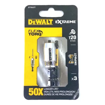 DT70537T DEWALT 2X ŠROUBOVACÍ BIT T20, 57MM + MAGNETICKÝ DRŽÁK TORSION