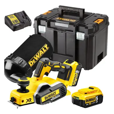 DCP580P2 DEWALT AKU BEZUHLÍKOVÝ HOBLÍK 18VOLT, 2X5,0AH BATERIE XR LI-ION, 82mm, 0-2mm UBĚR, V KU