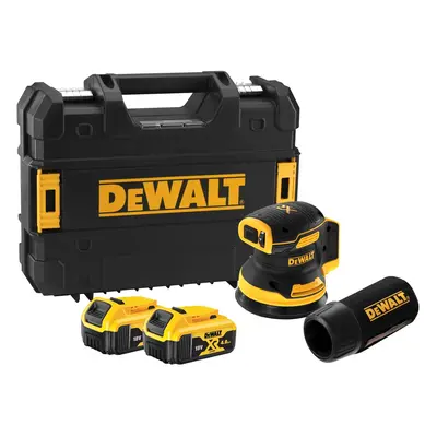 DCW210P2 DEWALT 18V AKU EXCENTRICKÁ BRUSKA 125MM, 2X5,0AH, NABÍJEČKA, KUFR T-STAK