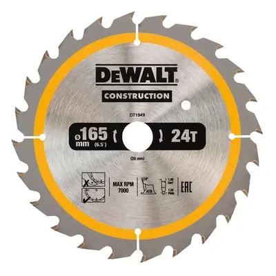 DT1949 DEWALT PILOVÝ KOTOUČ 165 x 20 mm, 24 zubů, ATB 24°, šířka kotouče 1 mm - AKU pily