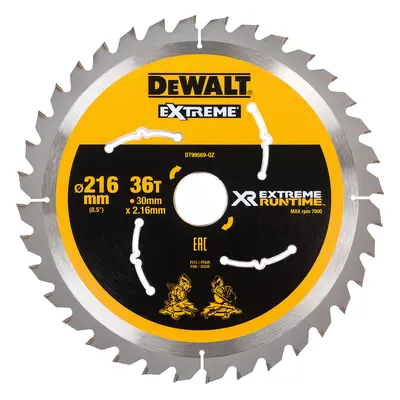 DT99569 DEWALT FLEXVOLT PILOVÝ KOTOUČ 216x30mm 36ZUBŮ ATB +7° PRO AKU POKOSOVÉ PILY