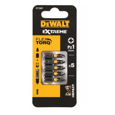 DT7386T DEWALT 5DÍLNÁ SADA BITŮ PZ1, 25MM, EXTREME TORSION