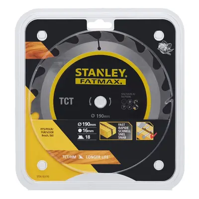 Dewalt STA15370-XJ STANLEY PILOVÝ KOTOUČ TCT/HM 190 X 16 MM, BROUSITELNÝ PRO PODÉLNÉ ŘEZY, 18 ZU