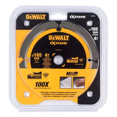 DT1471 DEWALT PILOVÝ KOTOUČ NA CEMENTOVLAKNITÉ DESKY A LAMINÁT, 165 X 20, 4 ZUBY, 12°