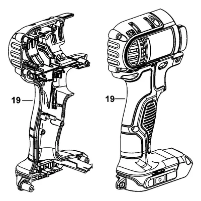 N319340 DEWALT NÁHRADNÍ VNĚJŠÍ KRYT PRO AKU RÁZOVÝ UTAHOVÁK 1/2" DCF880 A DCF885